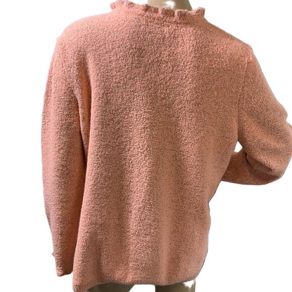 J.H. Collectibles Womans Pink Ruffled Collar Cuffs Long Sleeve Sweater Size 1X - Picture 9 of 12